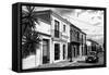 ¡Viva Mexico! B&W Collection - Black VW Beetle Car in Mexican Street II-Philippe Hugonnard-Framed Stretched Canvas