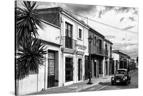 ¡Viva Mexico! B&W Collection - Black VW Beetle Car in Mexican Street II-Philippe Hugonnard-Stretched Canvas