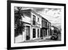 ¡Viva Mexico! B&W Collection - Black VW Beetle Car in Mexican Street II-Philippe Hugonnard-Framed Photographic Print