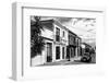¡Viva Mexico! B&W Collection - Black VW Beetle Car in Mexican Street II-Philippe Hugonnard-Framed Photographic Print