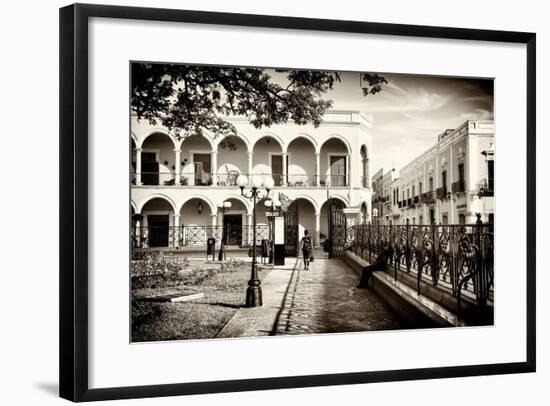 ¡Viva Mexico! B&W Collection - Campeche Architecture II-Philippe Hugonnard-Framed Photographic Print