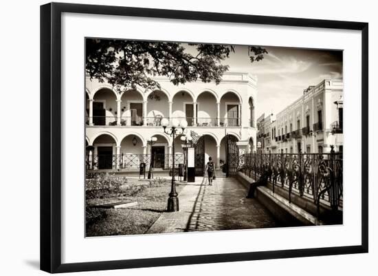 ¡Viva Mexico! B&W Collection - Campeche Architecture II-Philippe Hugonnard-Framed Photographic Print