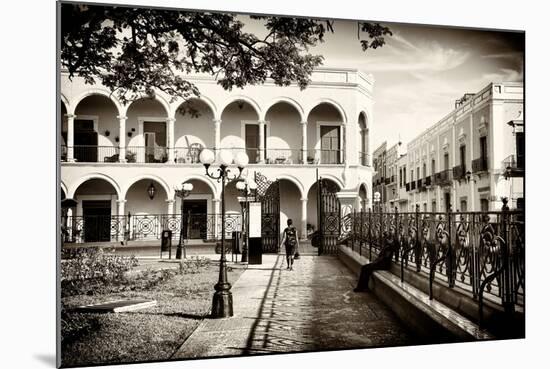 ¡Viva Mexico! B&W Collection - Campeche Architecture II-Philippe Hugonnard-Mounted Photographic Print