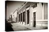 ¡Viva Mexico! B&W Collection - Campeche Street Scene II-Philippe Hugonnard-Stretched Canvas
