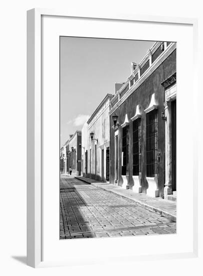 ¡Viva Mexico! B&W Collection - Campeche Street Scene III-Philippe Hugonnard-Framed Photographic Print