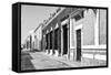 ¡Viva Mexico! B&W Collection - Campeche Street Scene-Philippe Hugonnard-Framed Stretched Canvas