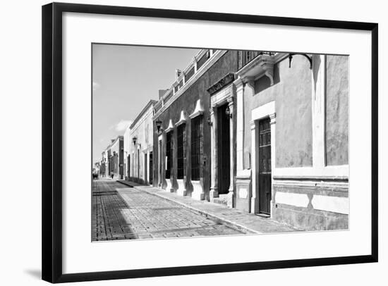 ¡Viva Mexico! B&W Collection - Campeche Street Scene-Philippe Hugonnard-Framed Photographic Print