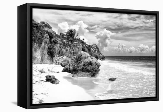 ¡Viva Mexico! B&W Collection - Caribbean Beach II-Philippe Hugonnard-Framed Stretched Canvas