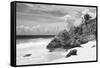 ¡Viva Mexico! B&W Collection - Caribbean Beach-Philippe Hugonnard-Framed Stretched Canvas