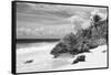 ¡Viva Mexico! B&W Collection - Caribbean Beach-Philippe Hugonnard-Framed Stretched Canvas