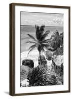 ¡Viva Mexico! B&W Collection - Caribbean Coastline in Tulum-Philippe Hugonnard-Framed Photographic Print