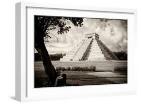 ¡Viva Mexico! B&W Collection - Chichen Itza Pyramid I-Philippe Hugonnard-Framed Photographic Print