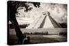 ¡Viva Mexico! B&W Collection - Chichen Itza Pyramid I-Philippe Hugonnard-Stretched Canvas