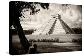 ¡Viva Mexico! B&W Collection - Chichen Itza Pyramid I-Philippe Hugonnard-Stretched Canvas