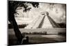 ¡Viva Mexico! B&W Collection - Chichen Itza Pyramid I-Philippe Hugonnard-Mounted Photographic Print