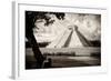 ¡Viva Mexico! B&W Collection - Chichen Itza Pyramid I-Philippe Hugonnard-Framed Photographic Print