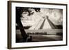 ¡Viva Mexico! B&W Collection - Chichen Itza Pyramid I-Philippe Hugonnard-Framed Photographic Print