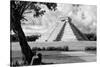 ¡Viva Mexico! B&W Collection - Chichen Itza Pyramid II-Philippe Hugonnard-Stretched Canvas