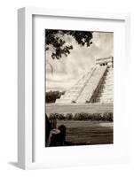 ¡Viva Mexico! B&W Collection - Chichen Itza Pyramid III-Philippe Hugonnard-Framed Photographic Print