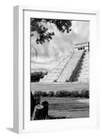 ¡Viva Mexico! B&W Collection - Chichen Itza Pyramid IV-Philippe Hugonnard-Framed Photographic Print