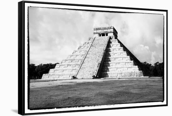 ¡Viva Mexico! B&W Collection - Chichen Itza Pyramid V-Philippe Hugonnard-Framed Stretched Canvas