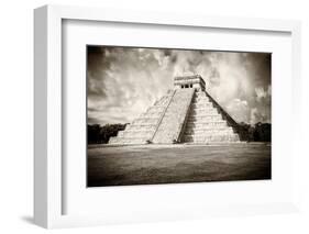 ¡Viva Mexico! B&W Collection - Chichen Itza Pyramid VI-Philippe Hugonnard-Framed Photographic Print