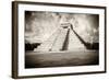 ¡Viva Mexico! B&W Collection - Chichen Itza Pyramid VI-Philippe Hugonnard-Framed Photographic Print