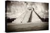 ¡Viva Mexico! B&W Collection - Chichen Itza Pyramid VI-Philippe Hugonnard-Stretched Canvas