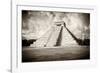 ¡Viva Mexico! B&W Collection - Chichen Itza Pyramid VI-Philippe Hugonnard-Framed Photographic Print