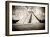 ¡Viva Mexico! B&W Collection - Chichen Itza Pyramid VI-Philippe Hugonnard-Framed Photographic Print