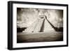 ¡Viva Mexico! B&W Collection - Chichen Itza Pyramid VI-Philippe Hugonnard-Framed Photographic Print