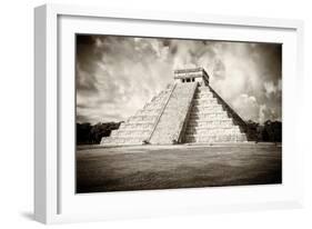 ¡Viva Mexico! B&W Collection - Chichen Itza Pyramid VI-Philippe Hugonnard-Framed Photographic Print