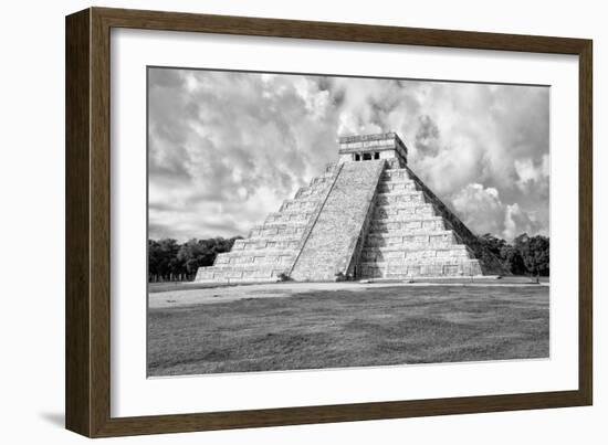 ¡Viva Mexico! B&W Collection - Chichen Itza Pyramid VII-Philippe Hugonnard-Framed Photographic Print