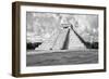 ¡Viva Mexico! B&W Collection - Chichen Itza Pyramid VII-Philippe Hugonnard-Framed Photographic Print