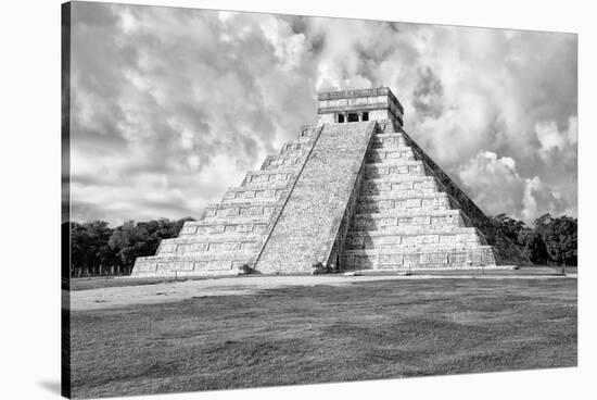 ¡Viva Mexico! B&W Collection - Chichen Itza Pyramid VII-Philippe Hugonnard-Stretched Canvas