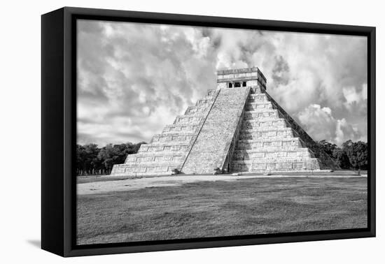 ¡Viva Mexico! B&W Collection - Chichen Itza Pyramid VII-Philippe Hugonnard-Framed Stretched Canvas