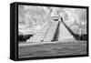 ¡Viva Mexico! B&W Collection - Chichen Itza Pyramid VII-Philippe Hugonnard-Framed Stretched Canvas