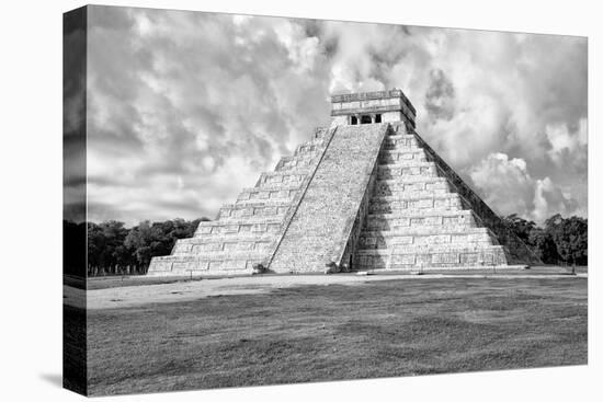 ¡Viva Mexico! B&W Collection - Chichen Itza Pyramid VII-Philippe Hugonnard-Stretched Canvas
