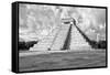 ¡Viva Mexico! B&W Collection - Chichen Itza Pyramid VII-Philippe Hugonnard-Framed Stretched Canvas