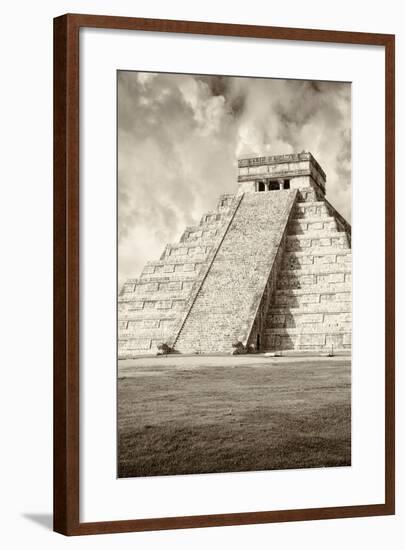¡Viva Mexico! B&W Collection - Chichen Itza Pyramid VIII-Philippe Hugonnard-Framed Photographic Print