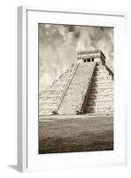 ¡Viva Mexico! B&W Collection - Chichen Itza Pyramid VIII-Philippe Hugonnard-Framed Photographic Print