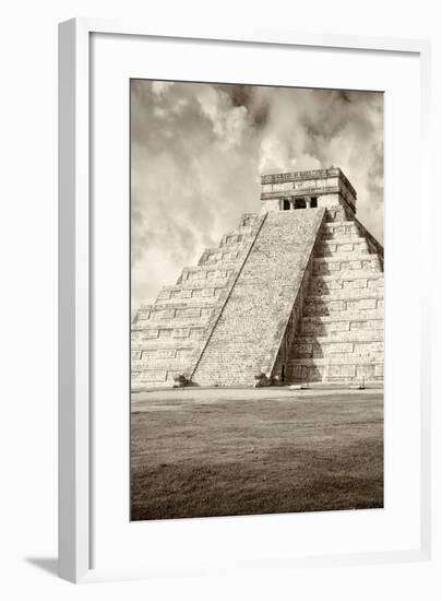¡Viva Mexico! B&W Collection - Chichen Itza Pyramid VIII-Philippe Hugonnard-Framed Photographic Print
