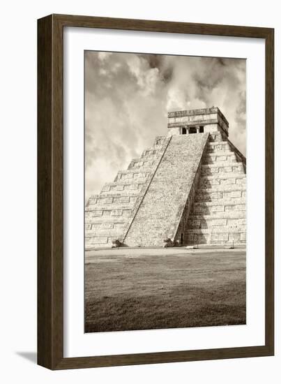 ¡Viva Mexico! B&W Collection - Chichen Itza Pyramid VIII-Philippe Hugonnard-Framed Photographic Print