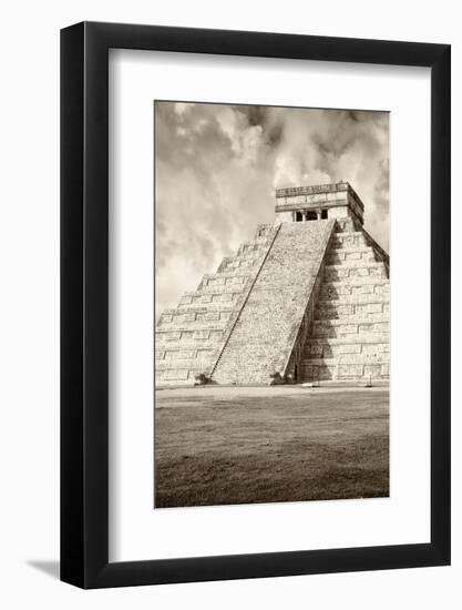 ¡Viva Mexico! B&W Collection - Chichen Itza Pyramid VIII-Philippe Hugonnard-Framed Photographic Print