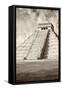 ¡Viva Mexico! B&W Collection - Chichen Itza Pyramid VIII-Philippe Hugonnard-Framed Stretched Canvas