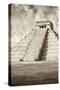 ¡Viva Mexico! B&W Collection - Chichen Itza Pyramid VIII-Philippe Hugonnard-Stretched Canvas