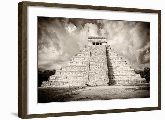 ¡Viva Mexico! B&W Collection - Chichen Itza Pyramid X-Philippe Hugonnard-Framed Photographic Print