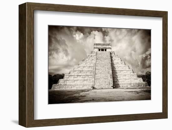 ¡Viva Mexico! B&W Collection - Chichen Itza Pyramid X-Philippe Hugonnard-Framed Photographic Print