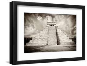 ¡Viva Mexico! B&W Collection - Chichen Itza Pyramid X-Philippe Hugonnard-Framed Photographic Print