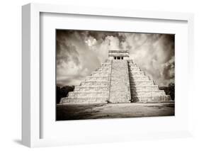 ¡Viva Mexico! B&W Collection - Chichen Itza Pyramid X-Philippe Hugonnard-Framed Photographic Print